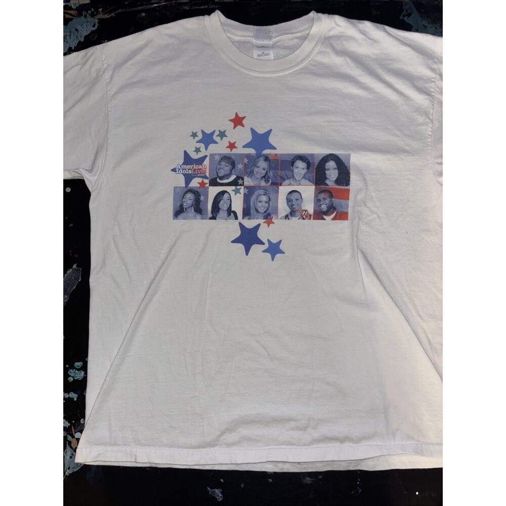 Vintage 2003 American Idol Live T-shirt Clay Aiken Ruben Studdard XL 24x29
